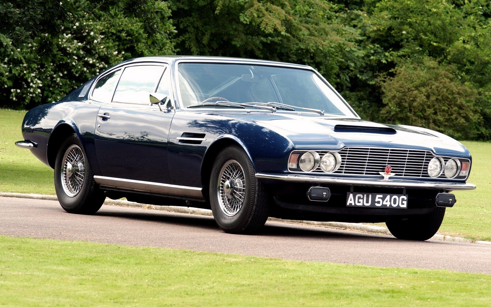 Classic blue Aston Martin DBS