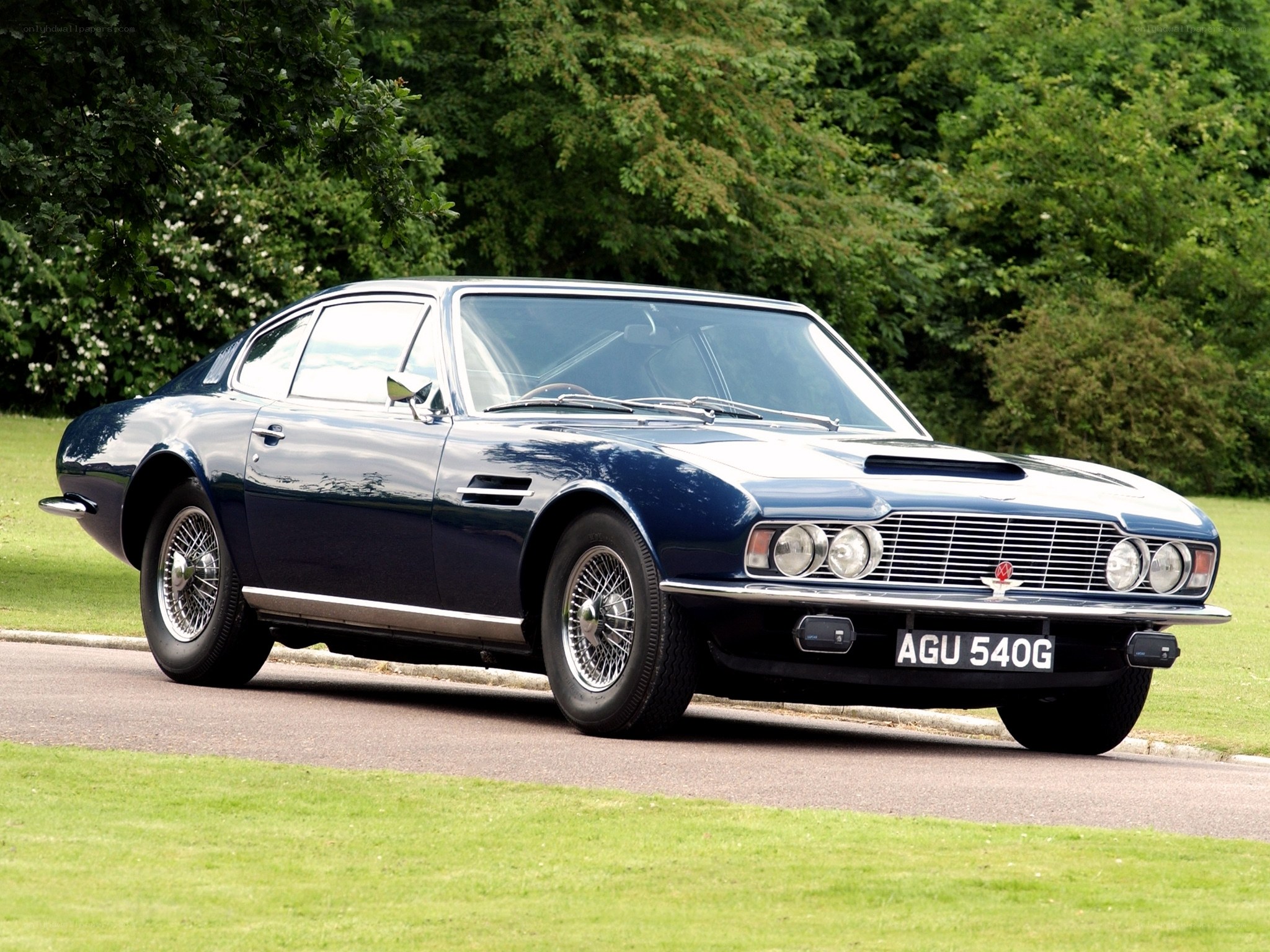 Classic blue Aston Martin DBS