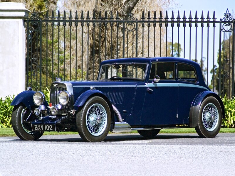 Classic blue Bentley car