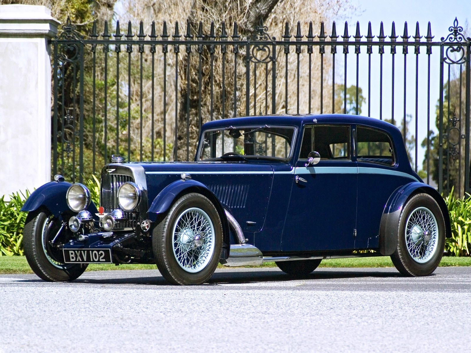Classic blue Bentley car