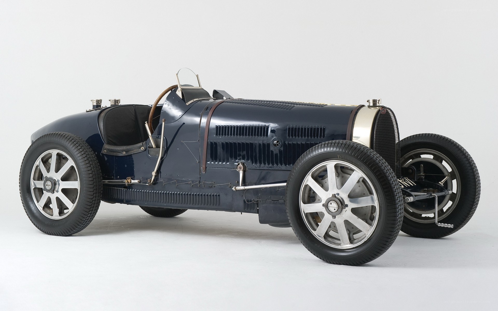 Classic blue Bugatti race car
