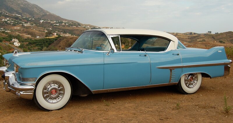 Classic blue Cadillac car