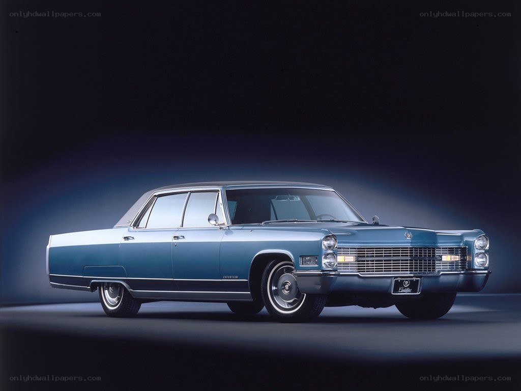 Classic blue Cadillac sedan