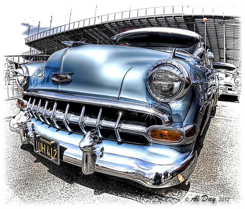 Classic Blue Car — Dramatic