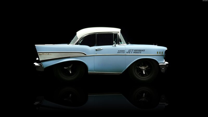 classic blue chevrolet bel air