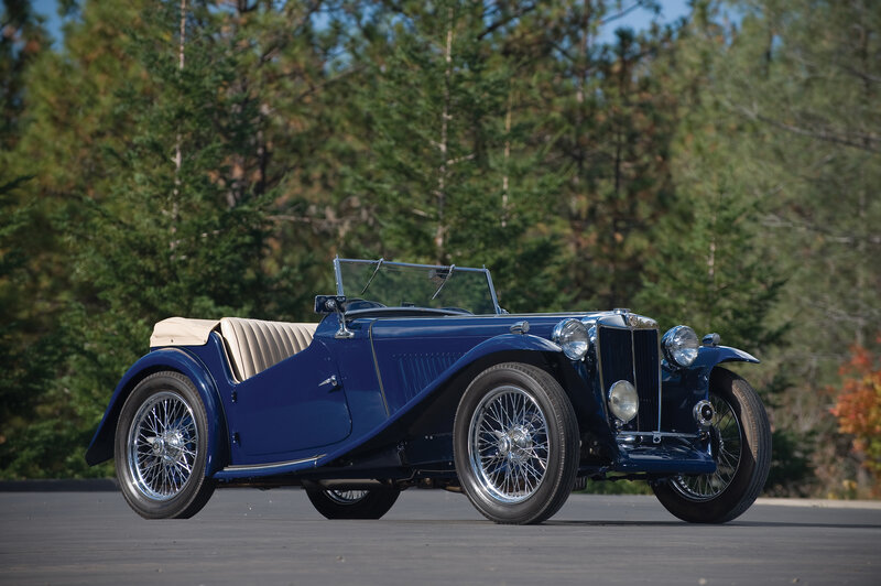 Classic blue convertible car