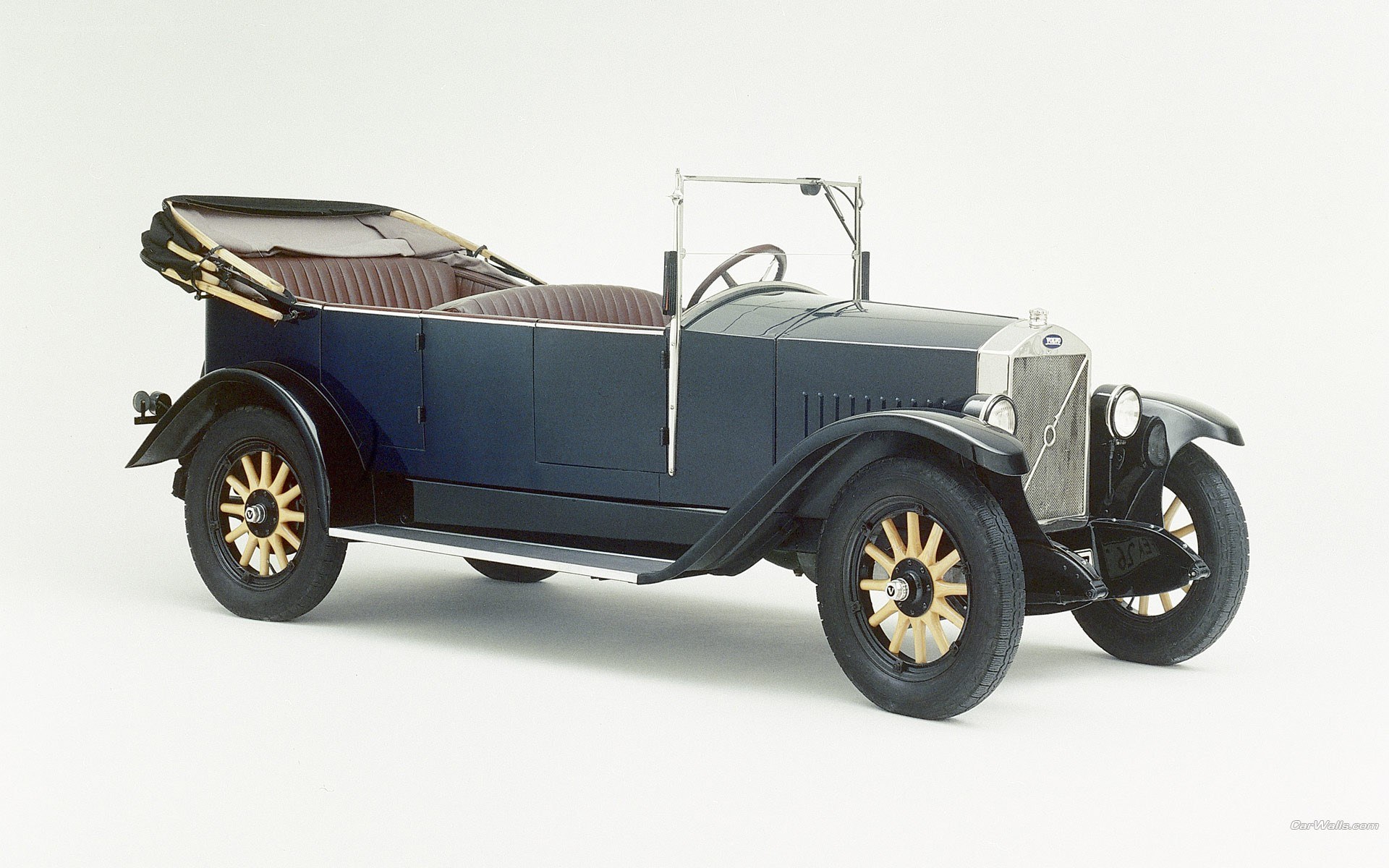 Classic blue convertible car