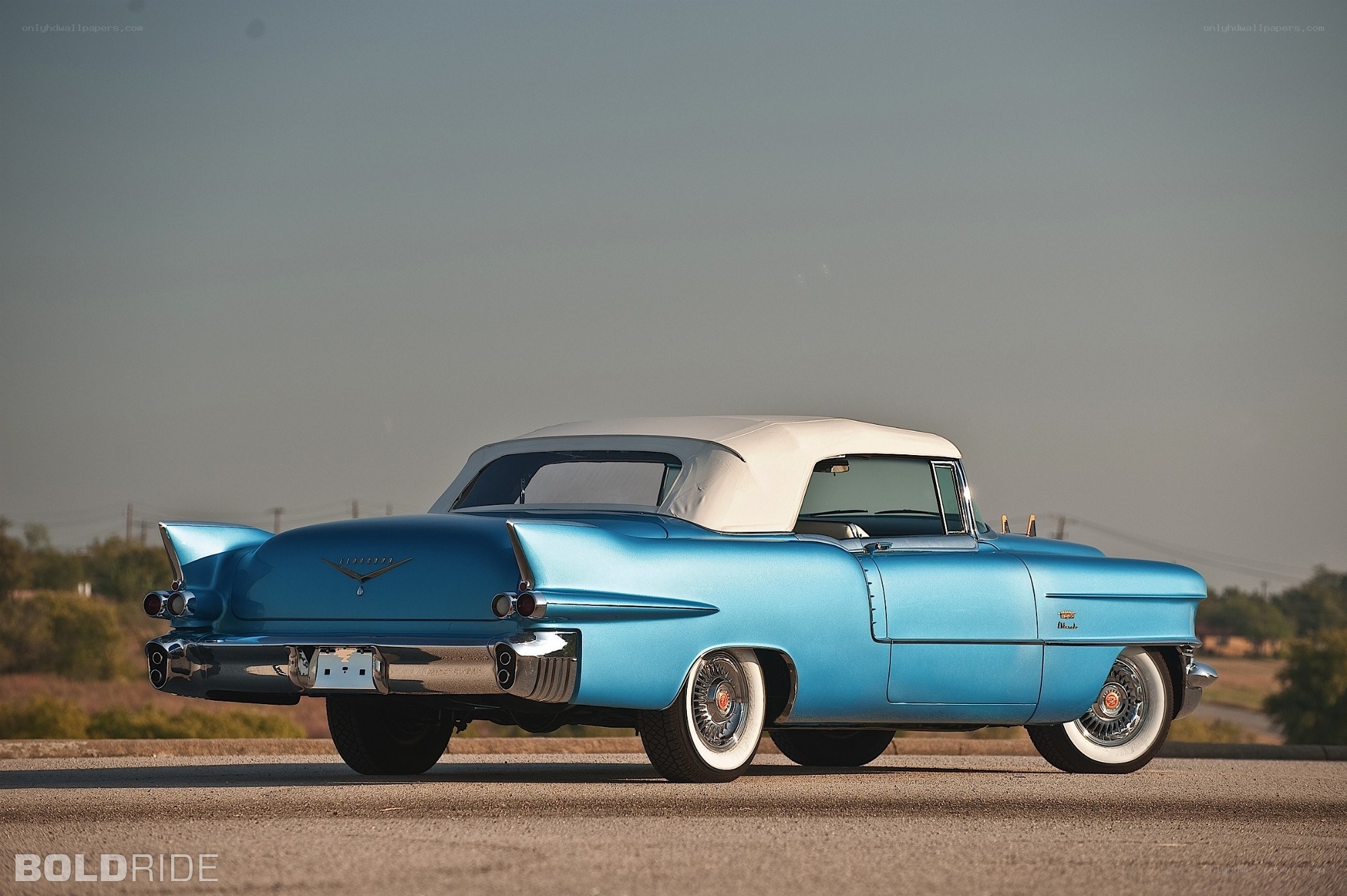 Classic blue convertible car