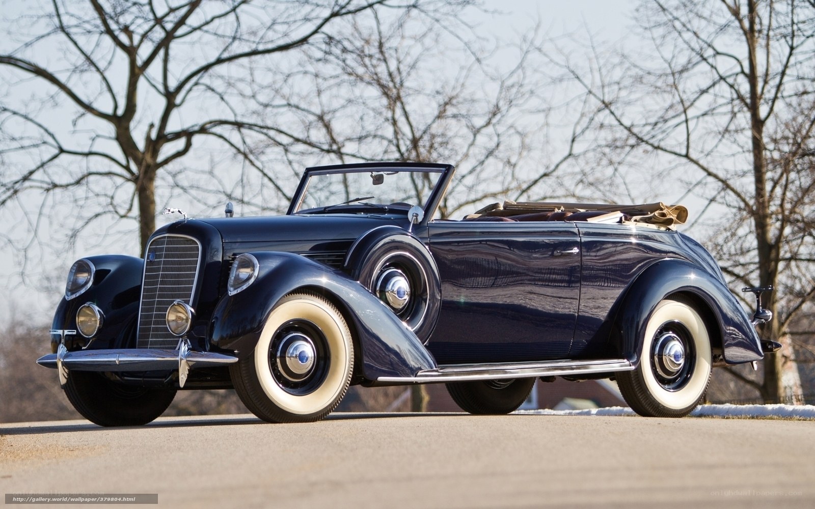 Classic blue convertible car