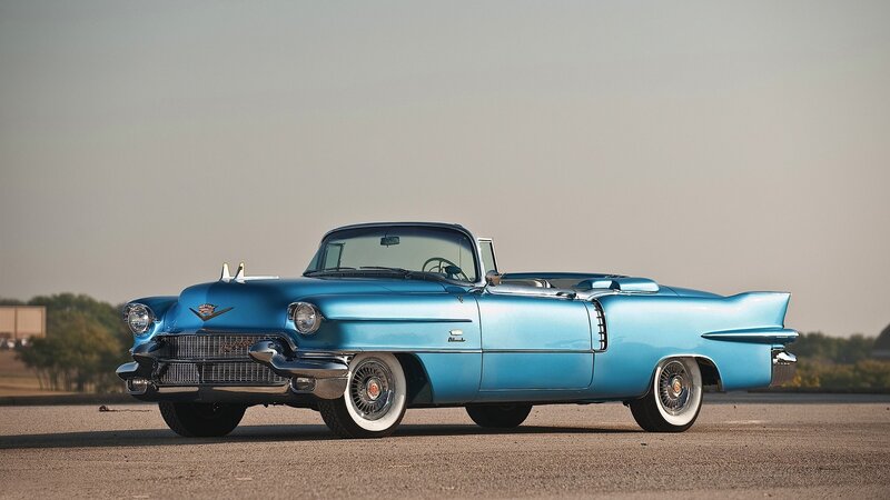 Classic blue convertible car