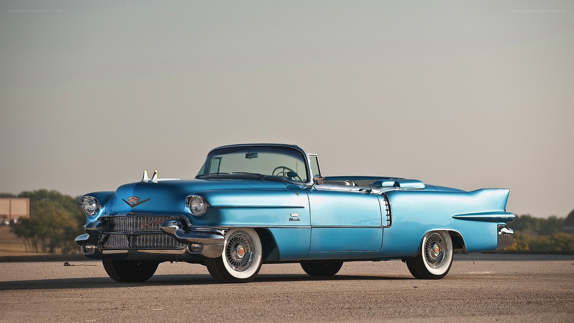 Classic blue convertible car