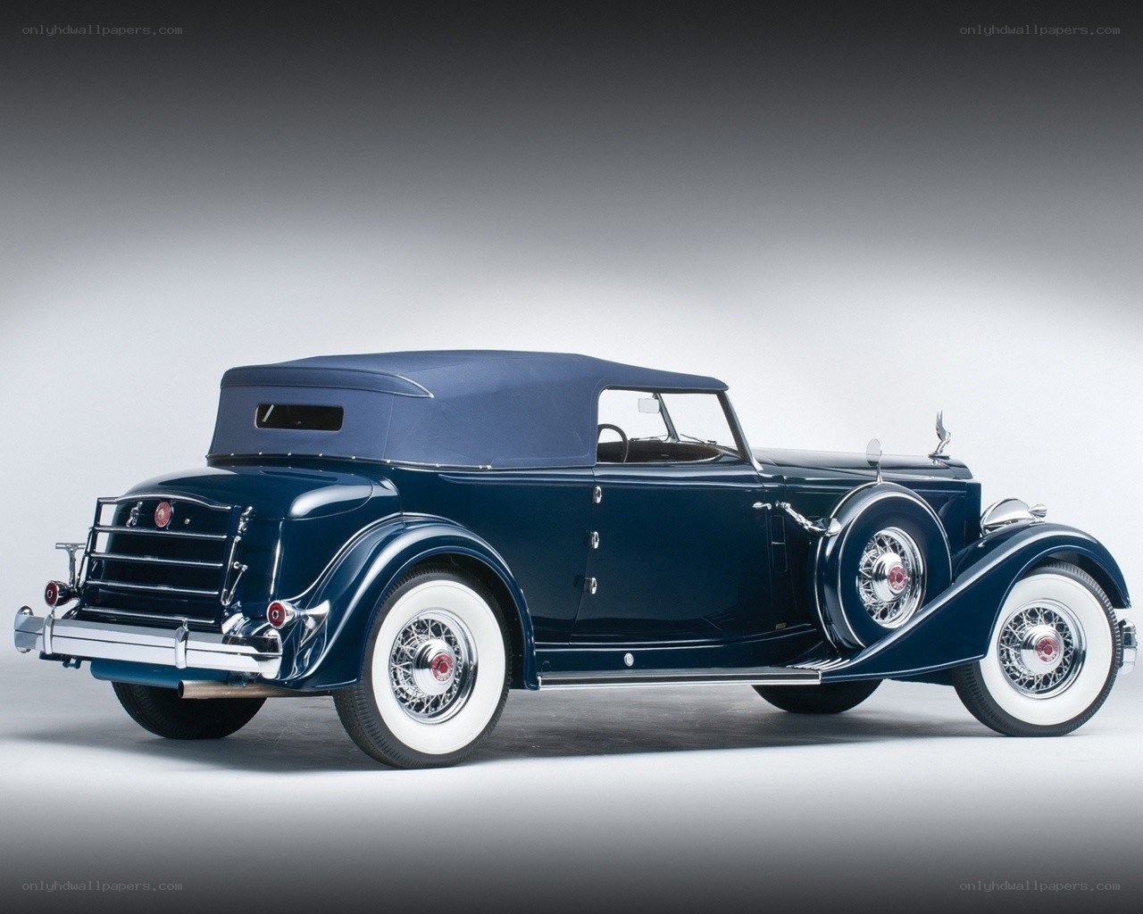 Classic blue convertible car
