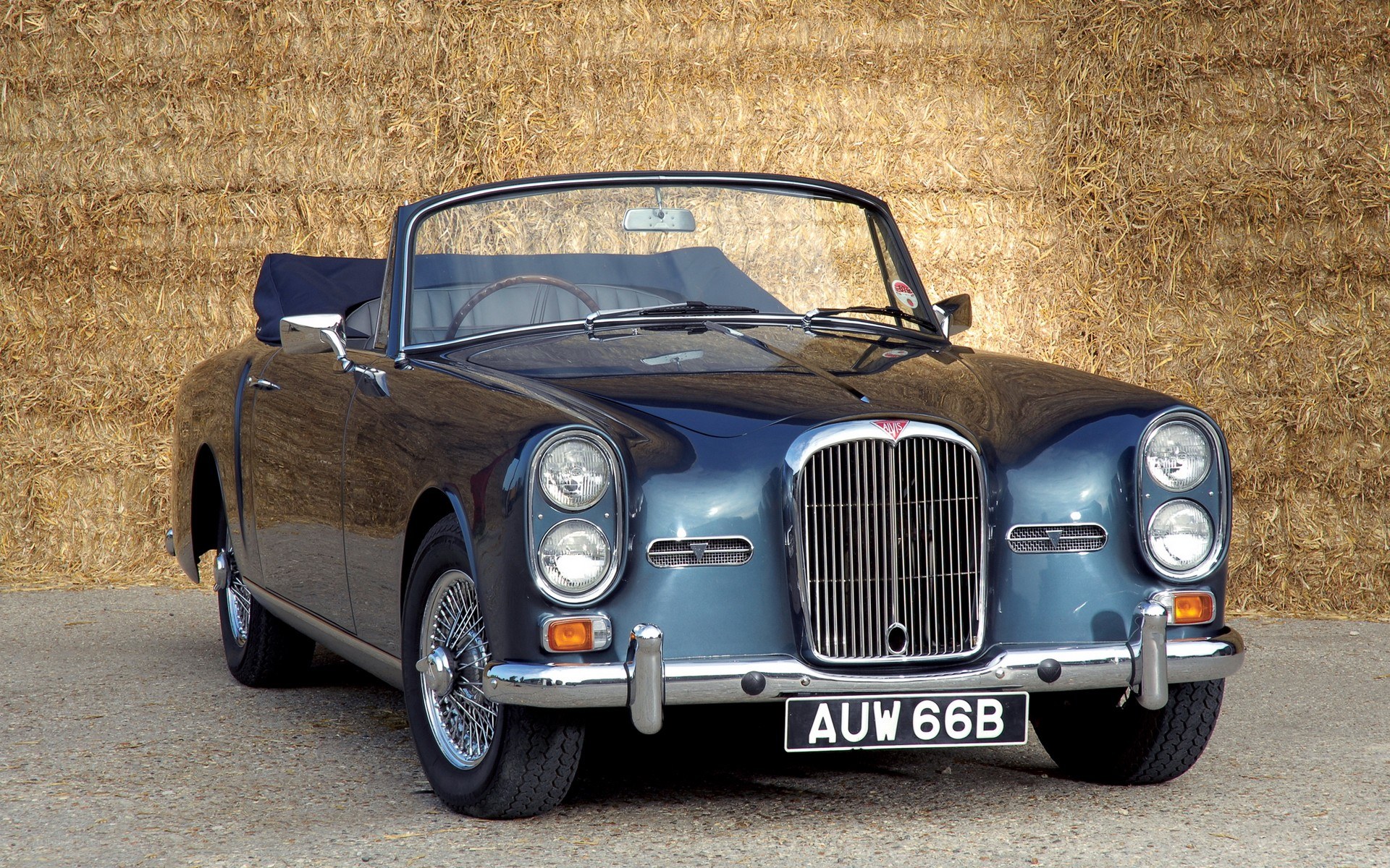 Classic blue convertible car