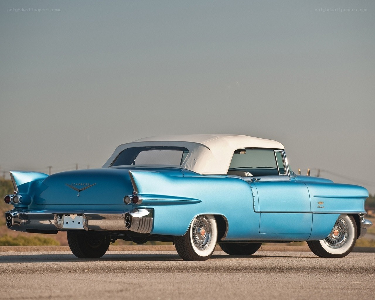 Classic blue convertible car