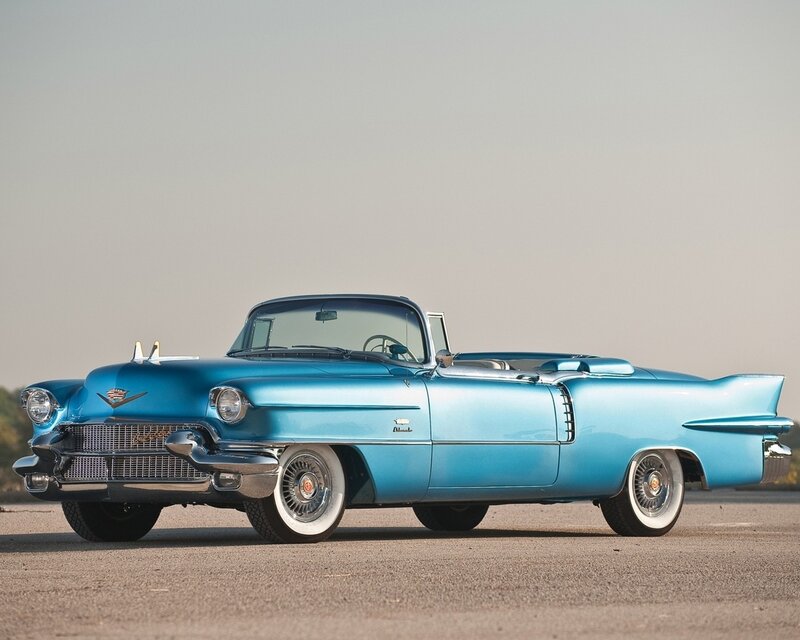 Classic blue convertible car