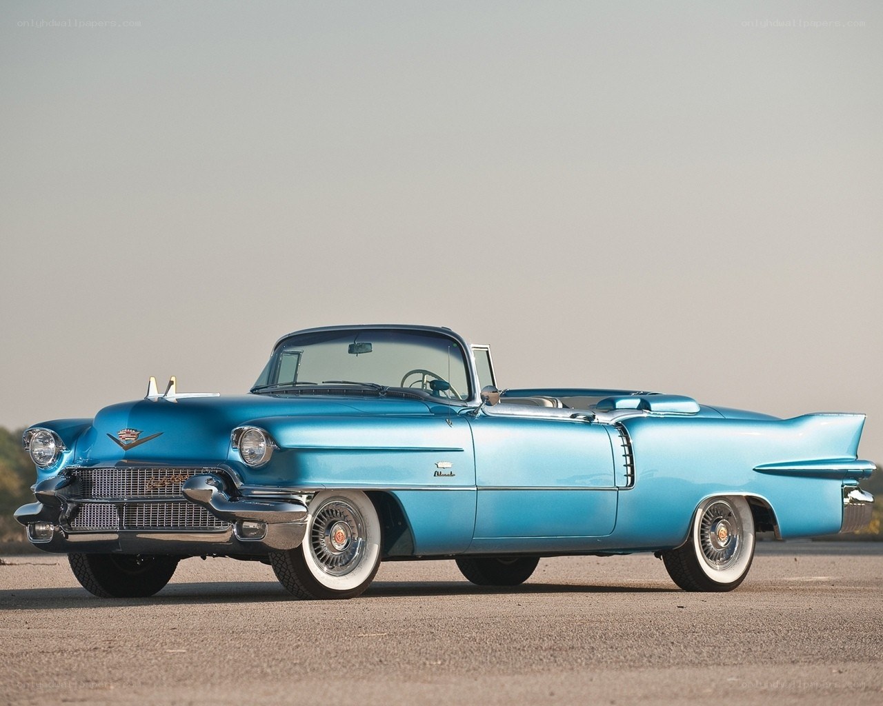 Classic blue convertible car