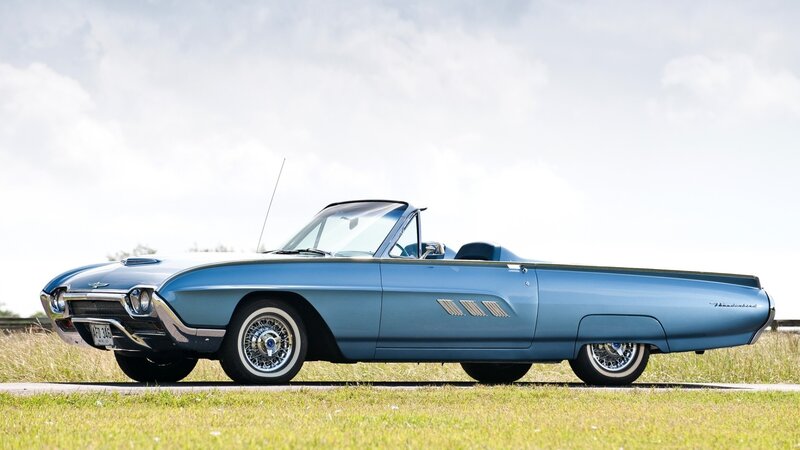 Classic blue convertible car
