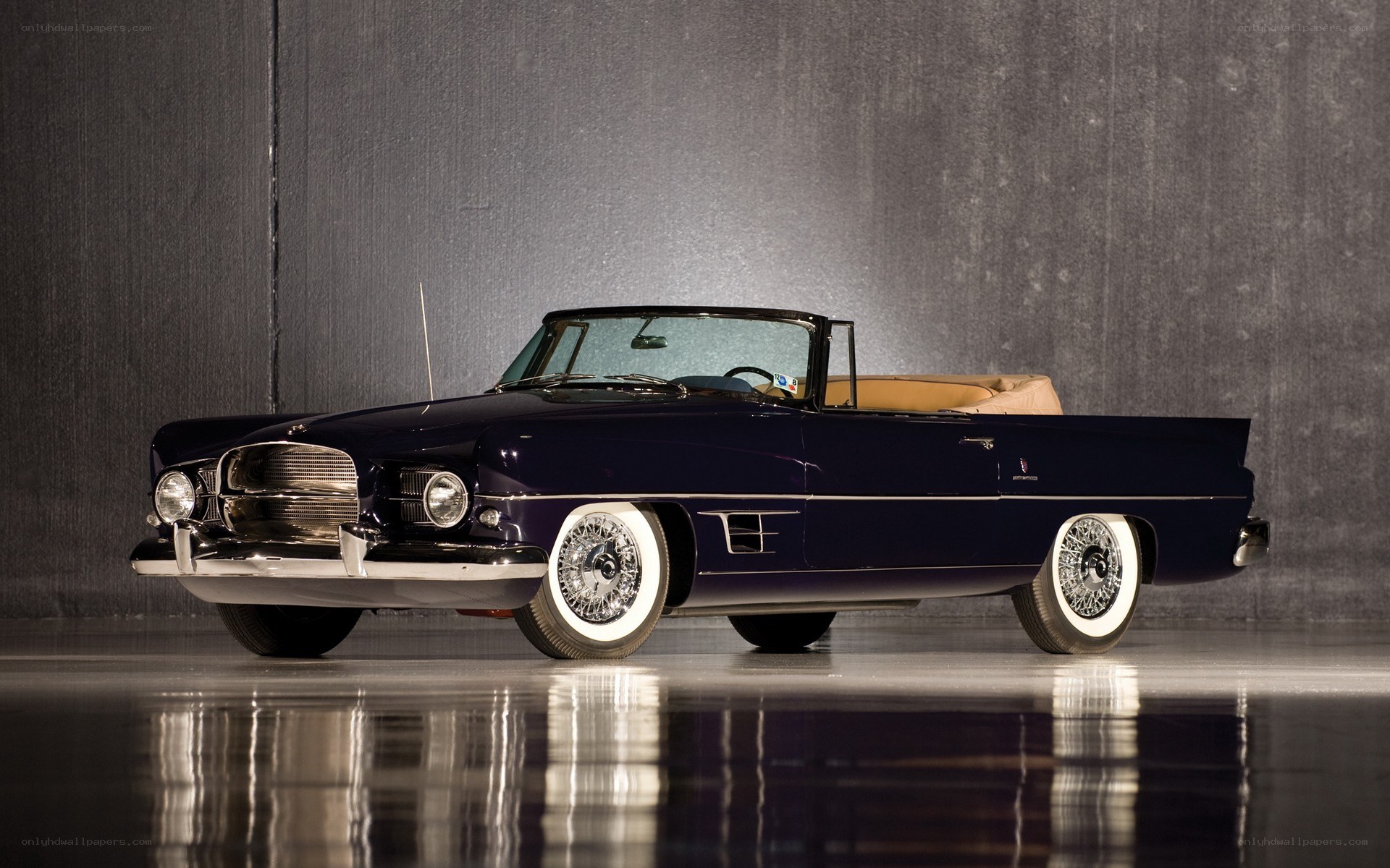 Classic blue convertible car