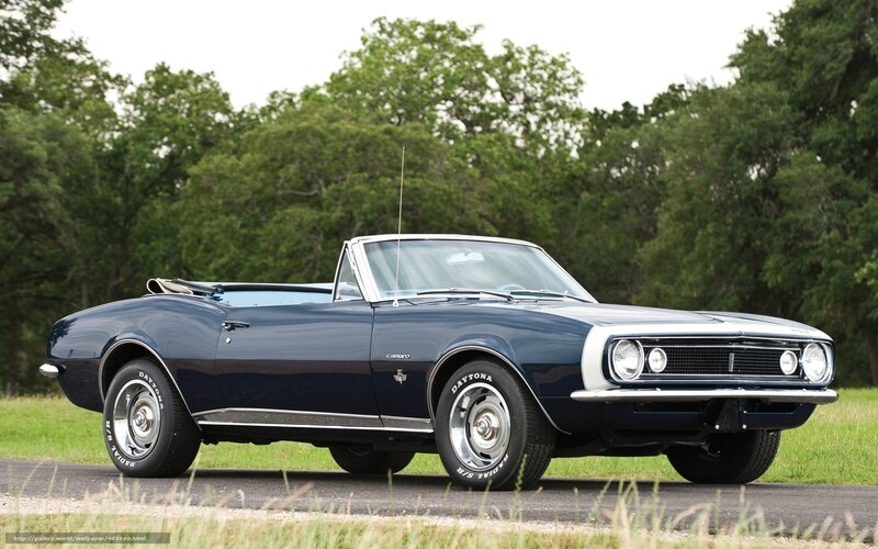 Classic blue convertible car