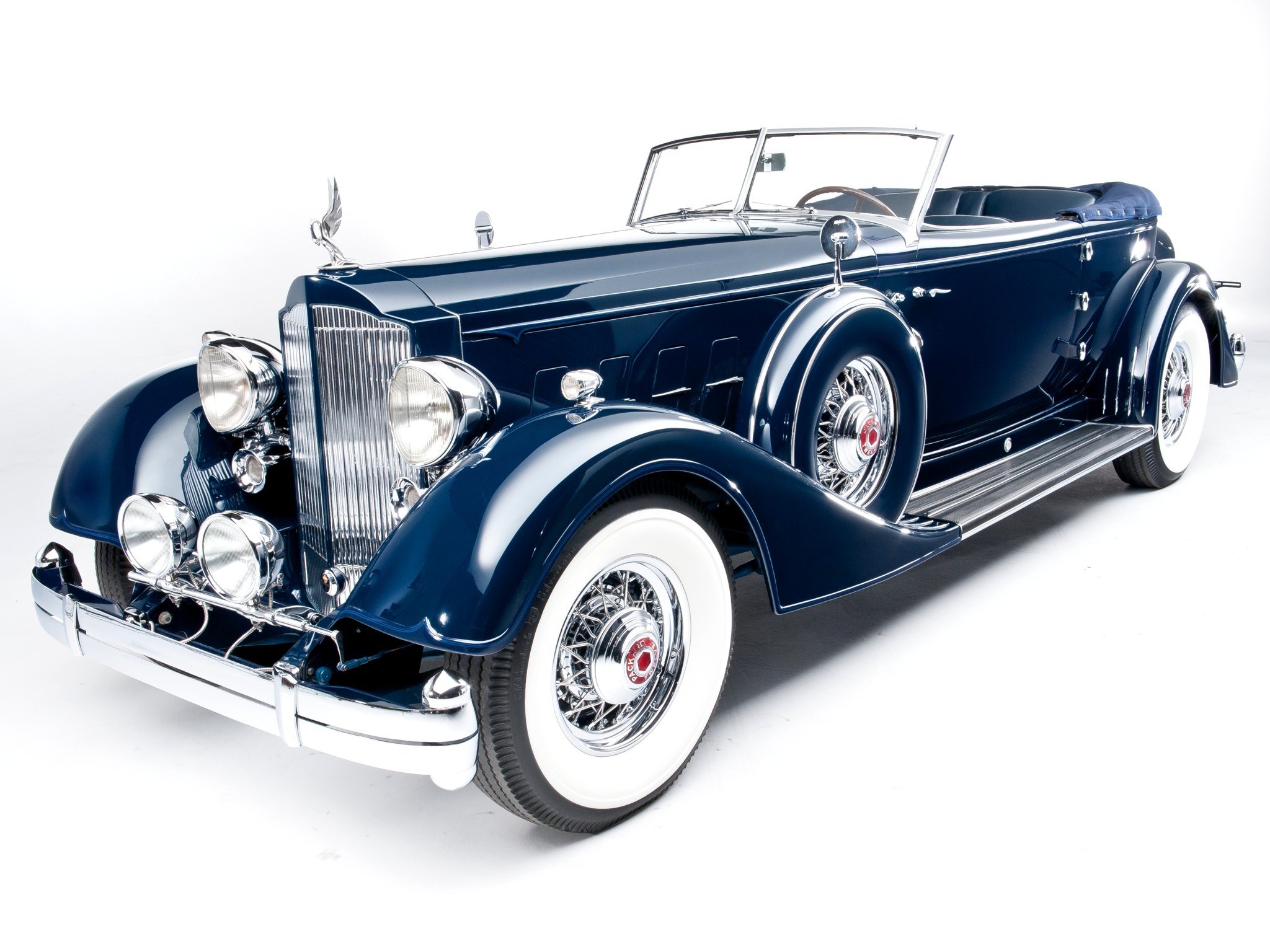 Classic blue convertible car