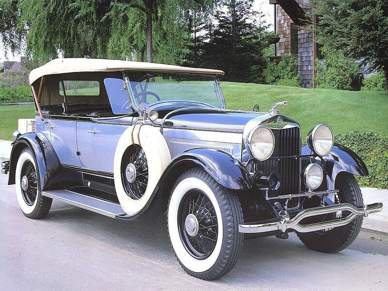 Classic blue convertible car