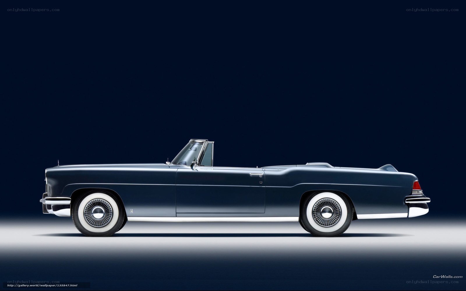 Classic blue convertible car