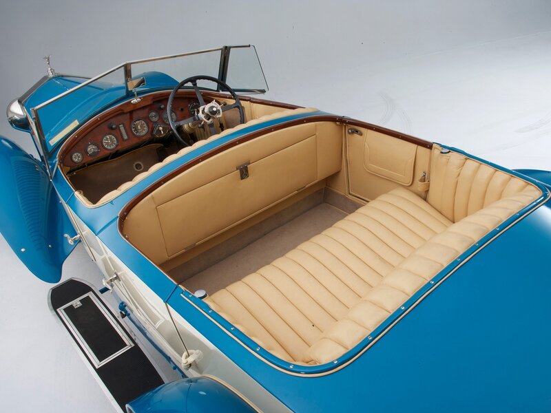 Classic blue convertible interior