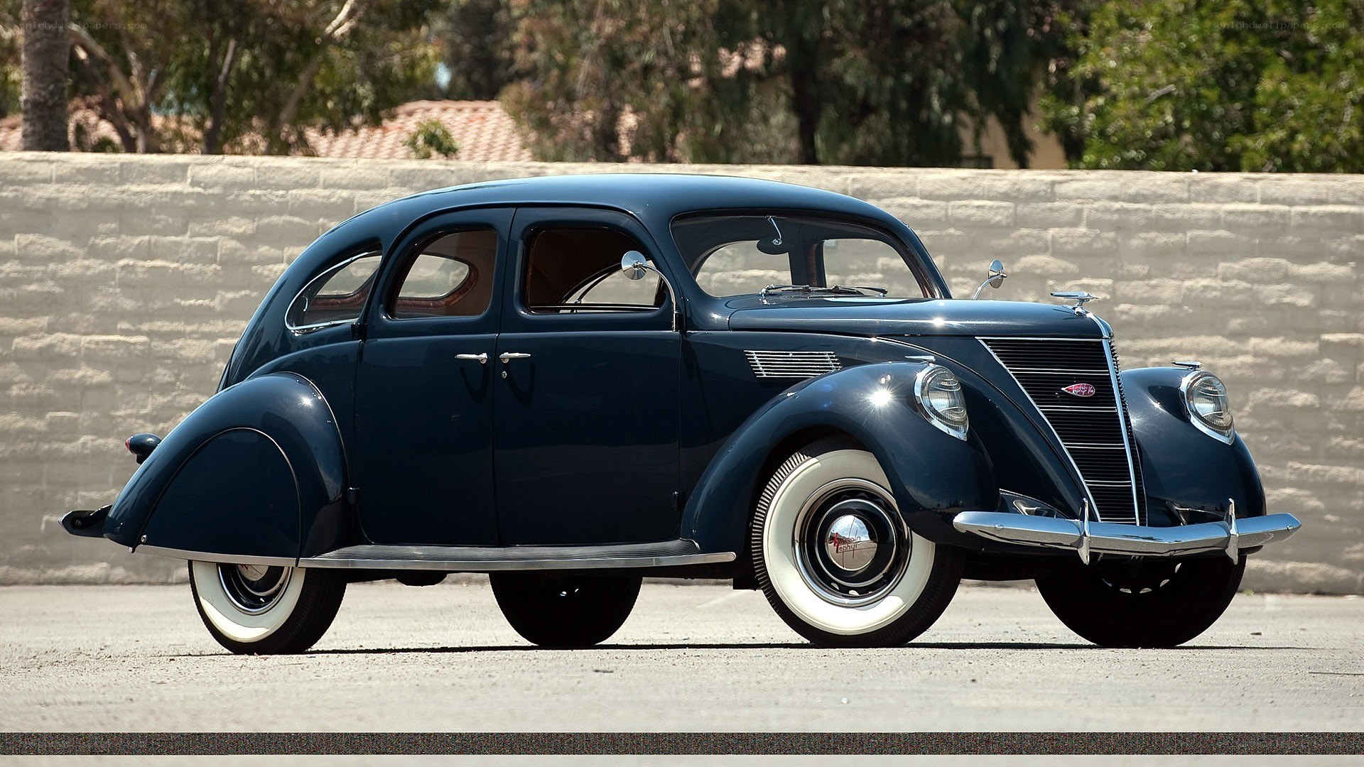 Classic blue coupe car