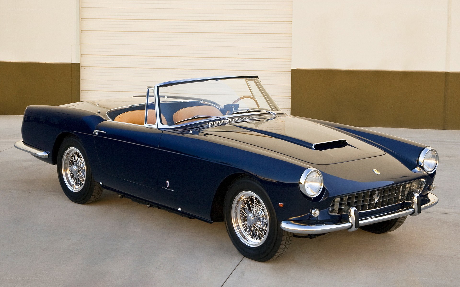 Classic blue Ferrari convertible