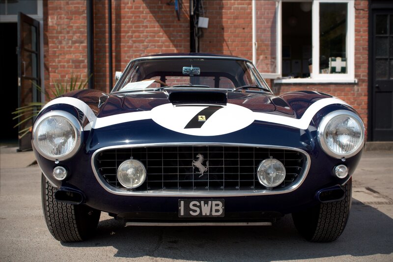Classic blue Ferrari race car