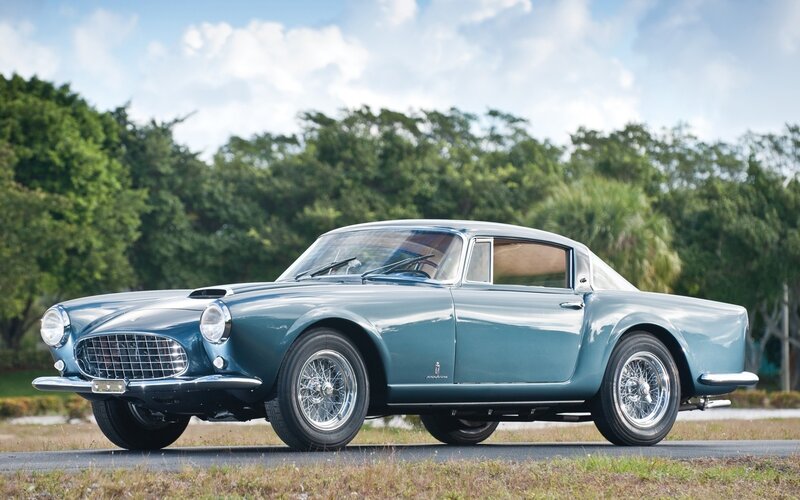 Classic blue Ferrari sports car