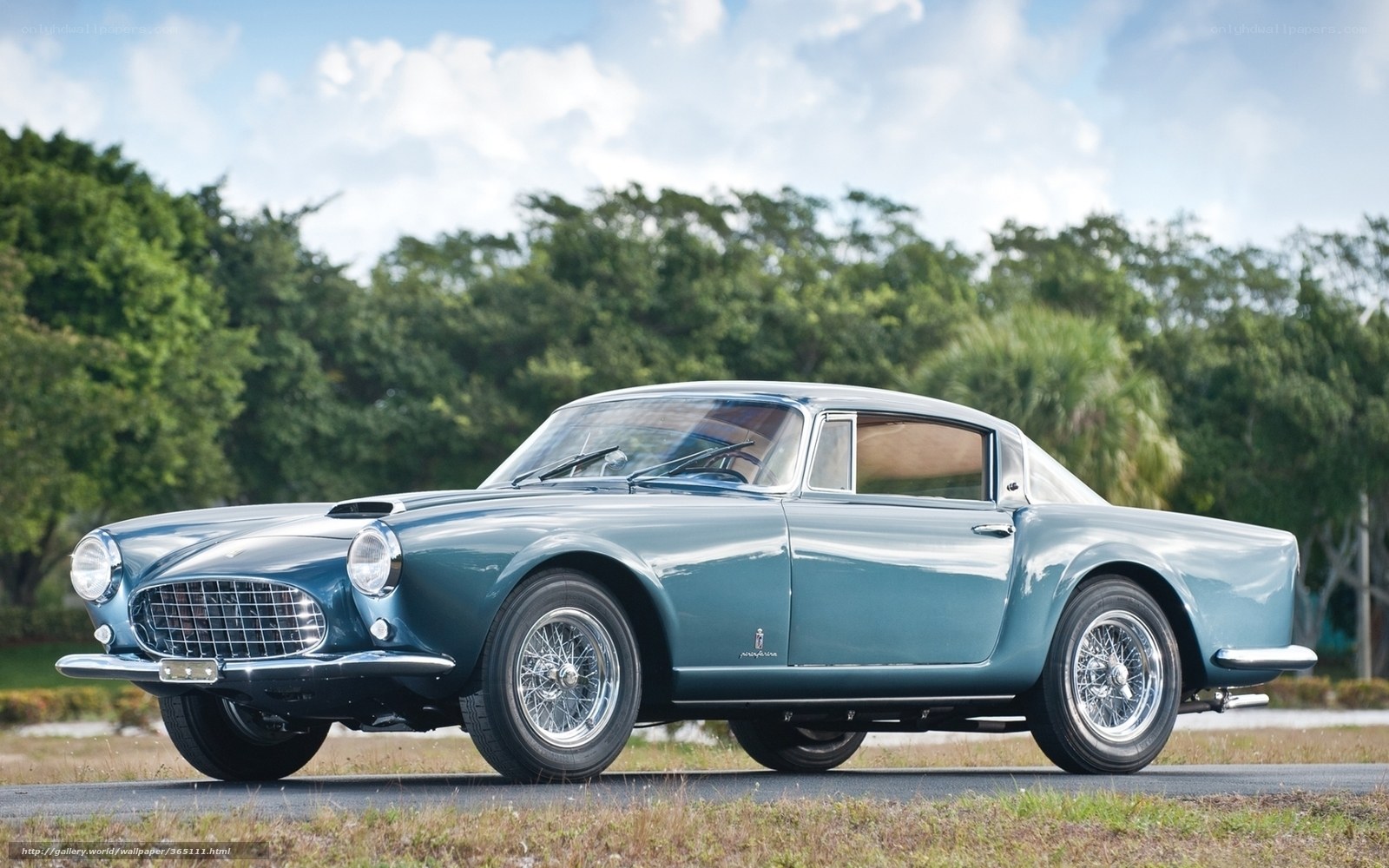 Classic blue Ferrari sports car