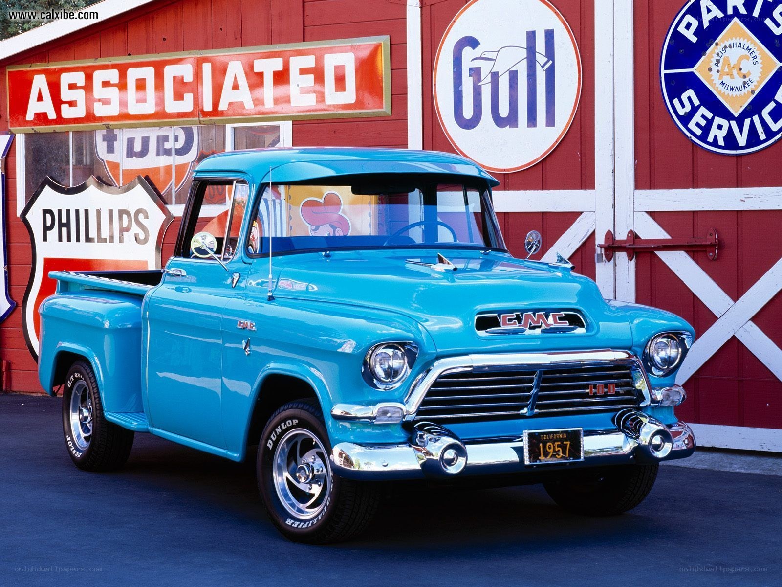 Classic blue GMC pickup truck