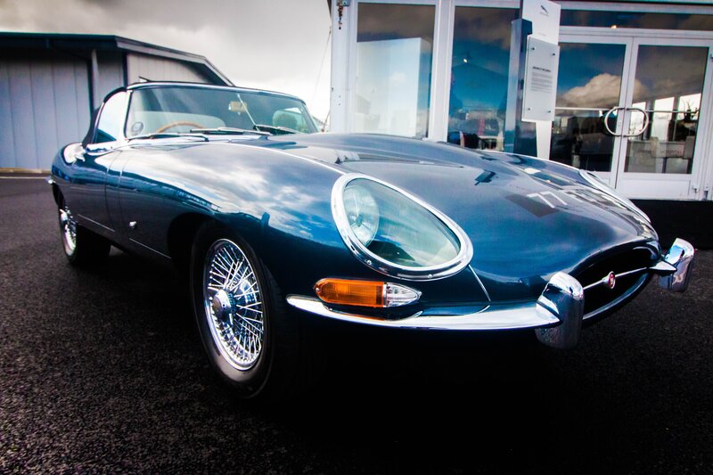 Classic blue Jaguar E-Type