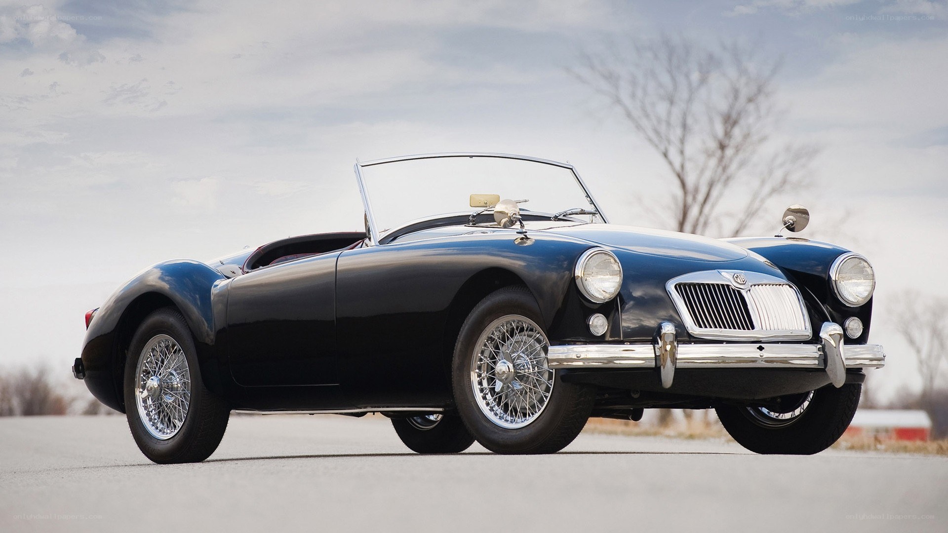 Classic blue MG convertible