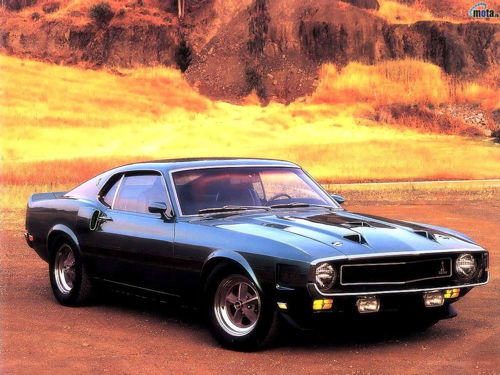 Classic blue muscle car