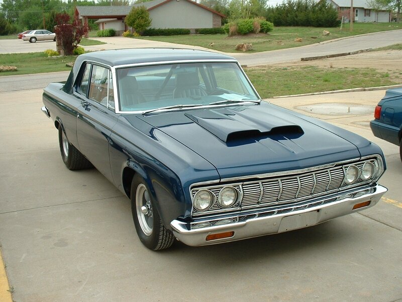 Classic blue muscle car