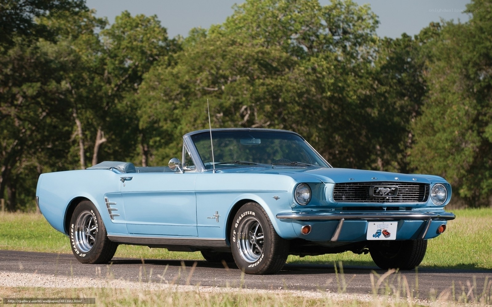 Classic blue Mustang convertible