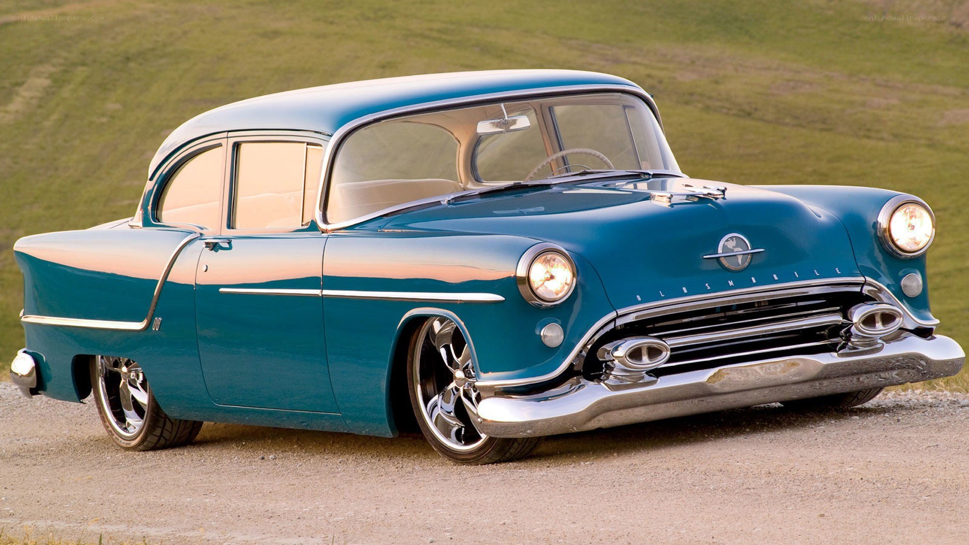 Classic blue Oldsmobile car