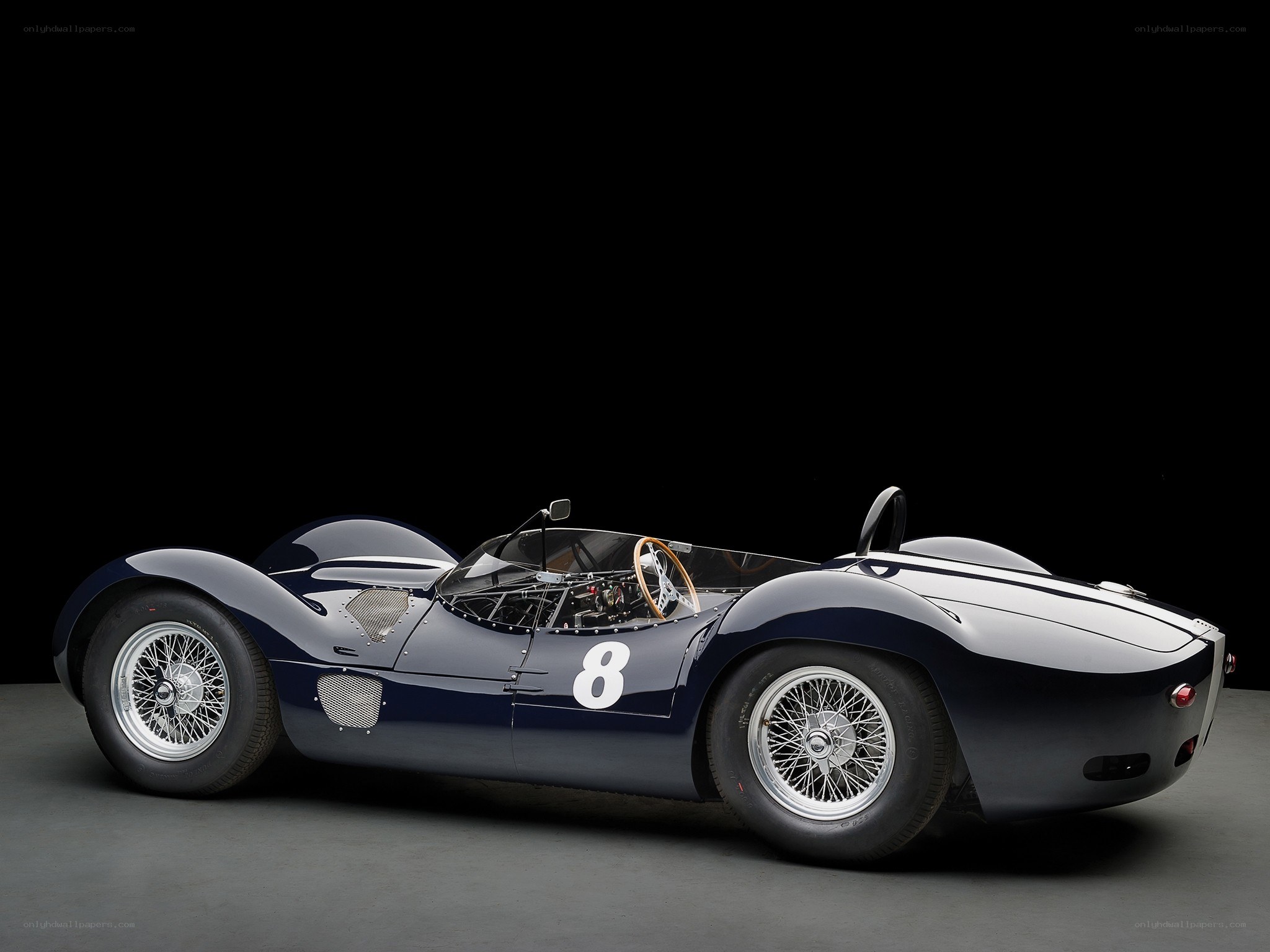 Classic blue race car