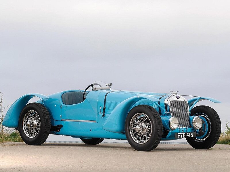 Classic blue racing car