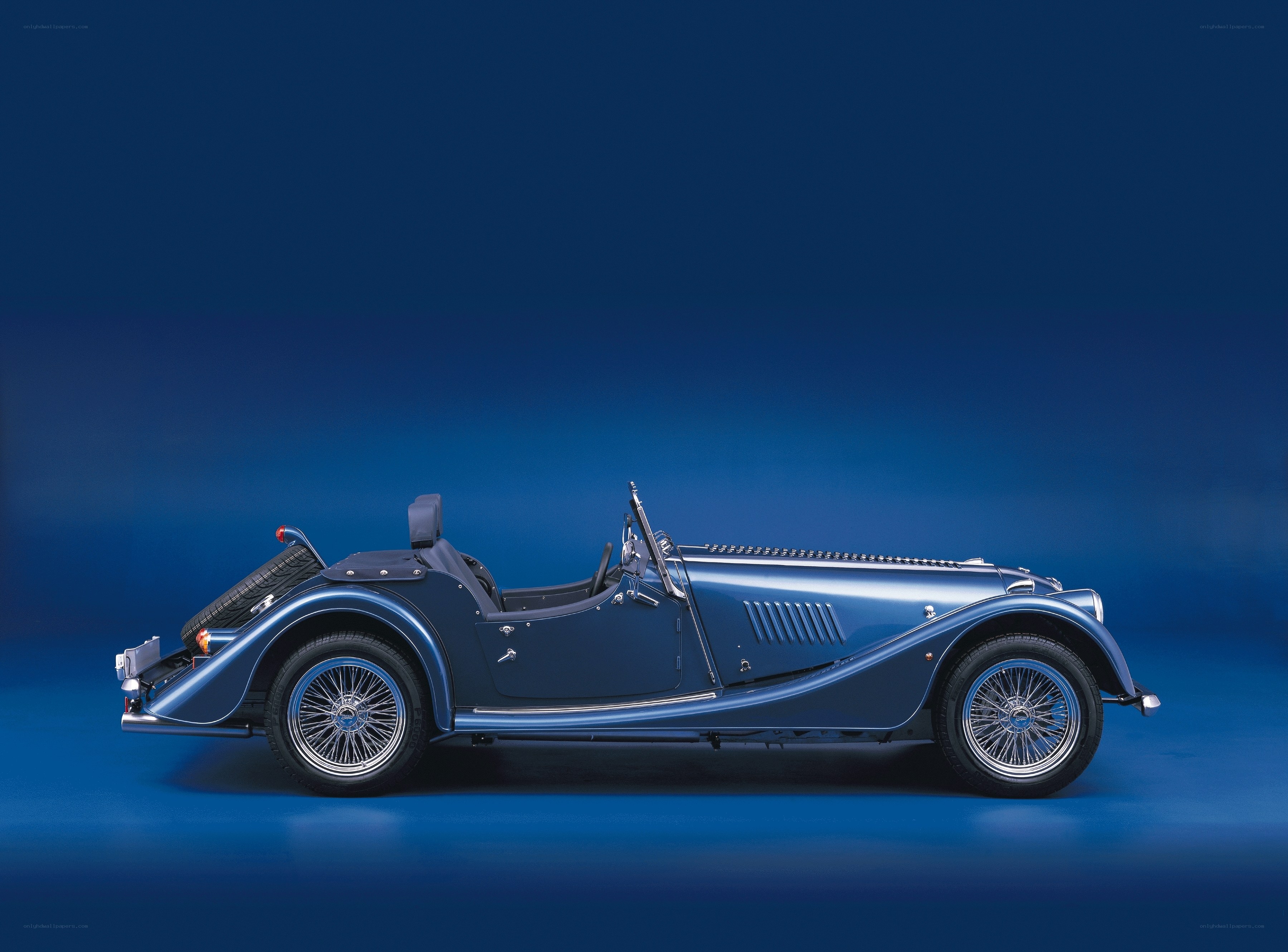Classic blue roadster car