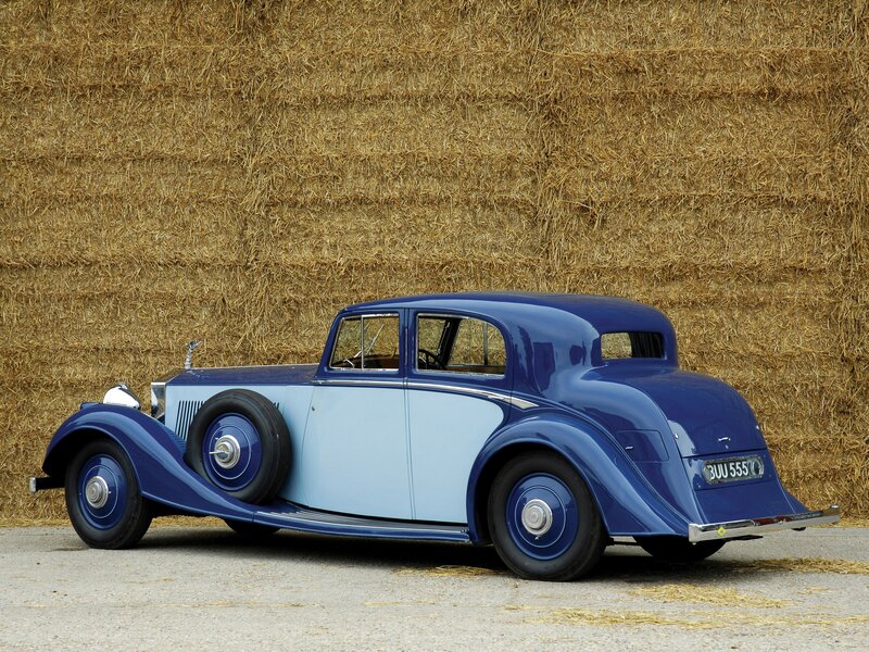 Classic blue Rolls-Royce car