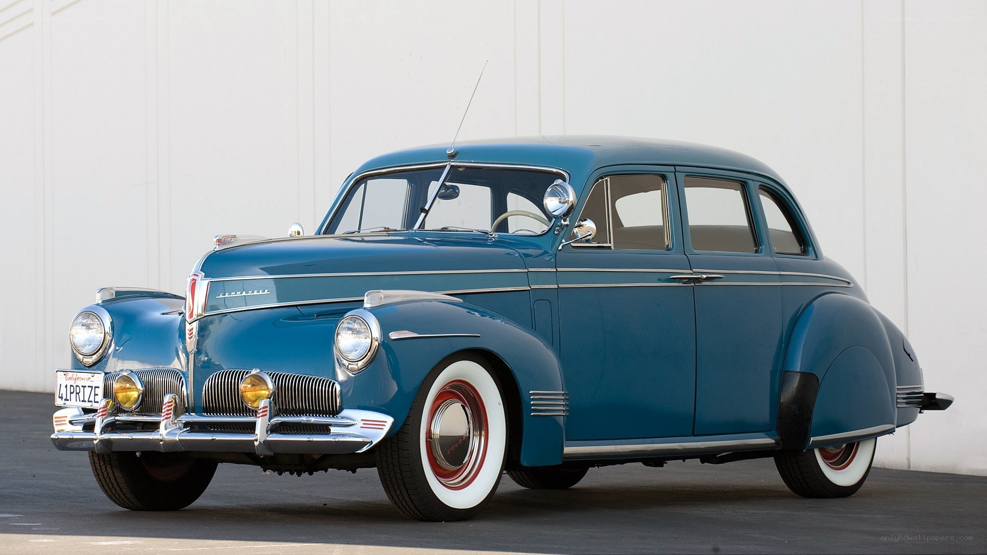Classic blue sedan car