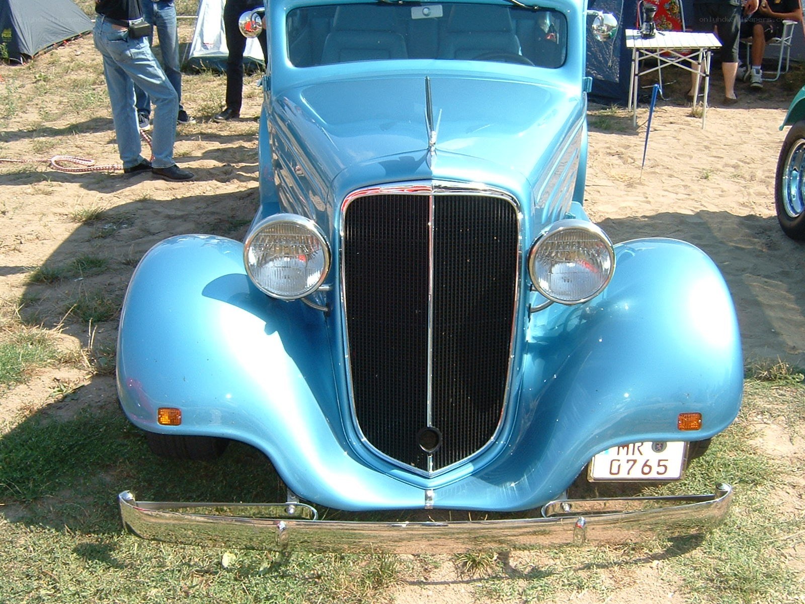 Classic blue vintage car