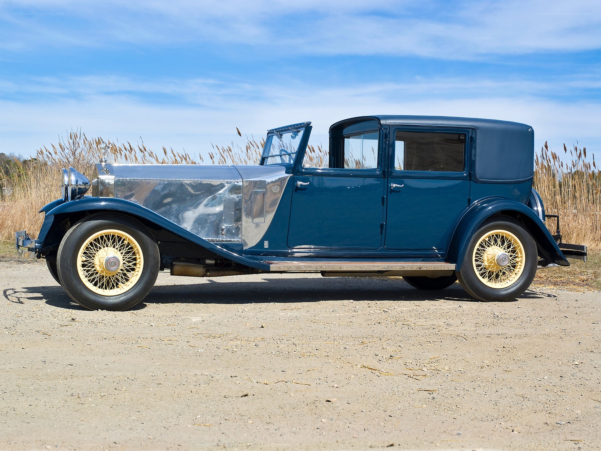 Classic blue vintage car