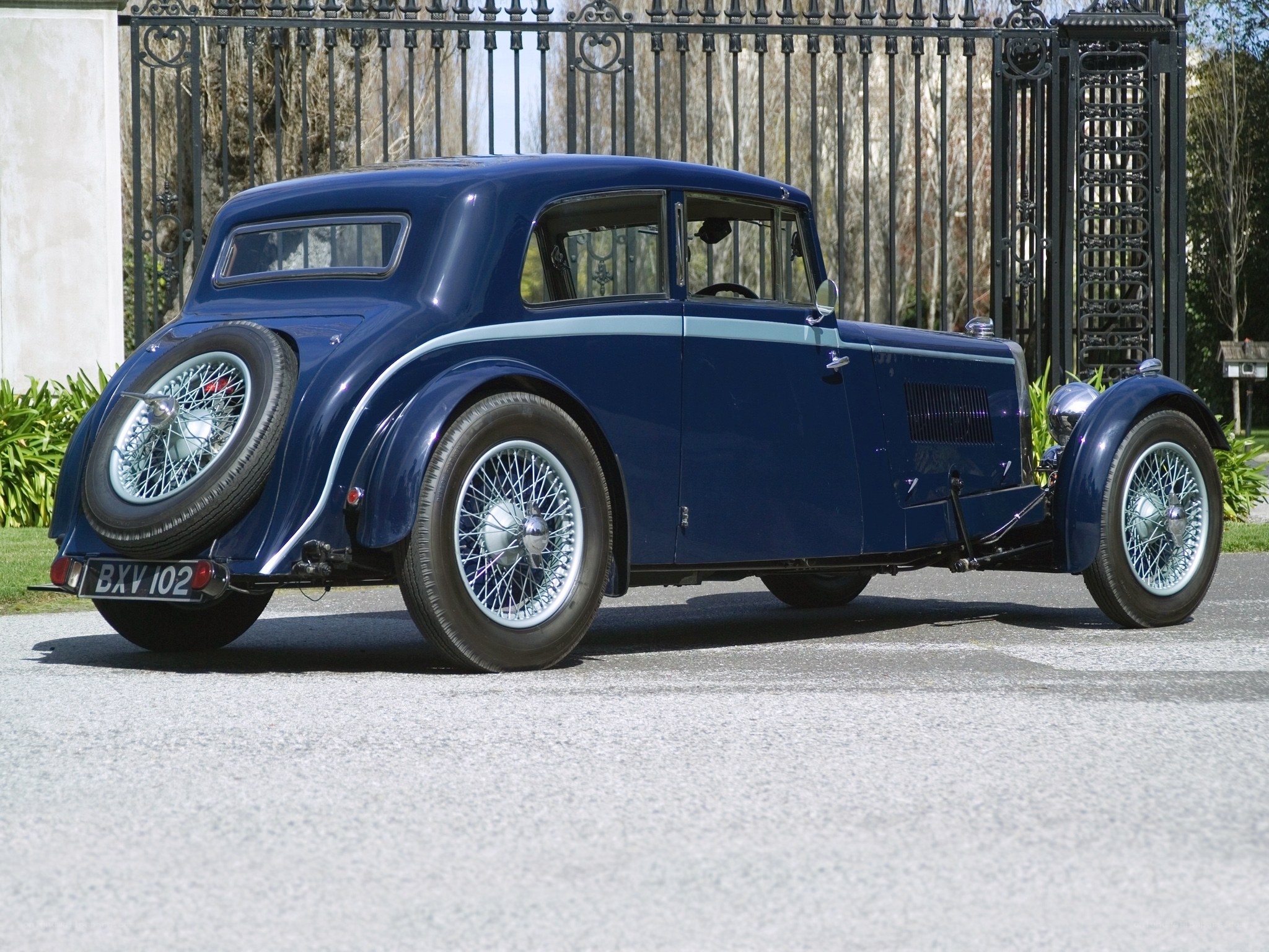 Classic blue vintage car