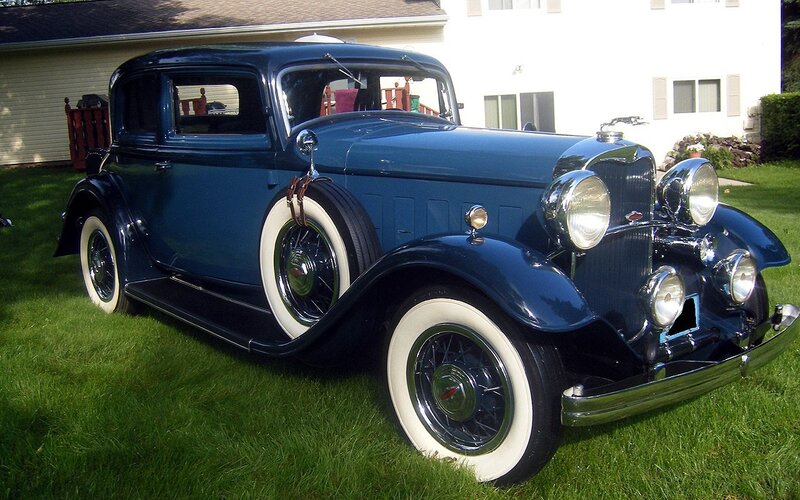 Classic blue vintage car