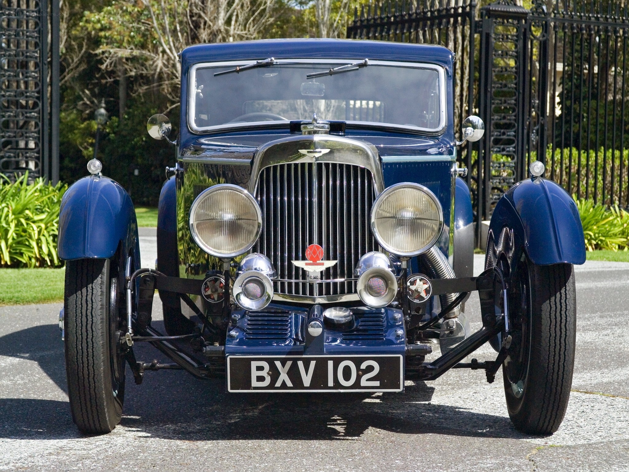Classic blue vintage car