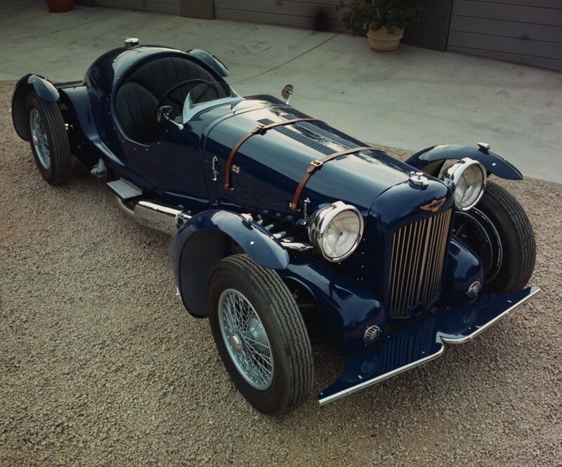 Classic blue vintage race car